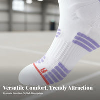 Anti-Odor Towel Bottom Running Socks Moisture Wicking Medium-Calf Sports Socks High Elasticity for Runners, Athletes