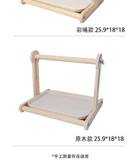 鹦鹉桌面站架木质鸟类排便训练器磨爪站架便携排便站架可代发跨境