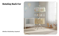Stainless Steel Construction Baby Clothes Drying Rack Rust Resistant Floor Standing Laundry Rack Space-Saving for Infants, Babies, Balcony
