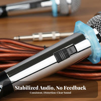 Corded Handheld Audio Pickup Anti-Feedback Corded Audio Pickup Corded Singing Mic Full-Metal Frame Audio Equipment for Singers