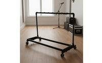 On Wheels Rolling Guitar Rack Locking Casters Multiple Guitar Stand Space Saving Musical Instrument Accessory Foldable for Musicians