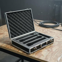 Shockproof Aluminum Audio Device Case Bump-Resistant Resistant Portable Audio Device Carry Case Shock Absorbing Sturdy Build for Performers, Djs, Singers, Stage, Travel, Event