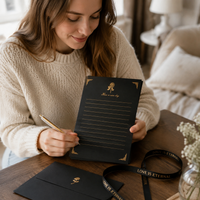 Gold Foil Rose Black Letter Paper, Simple Birthday Greeting Card, Valentine's Day Love Letter Paper with Envelope, 520 Set