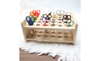 Wooden Scissors Storage Rack Wood Scissors Storage Rack Unfinished Wooden Desktop Organizer for Crafters, Classroom