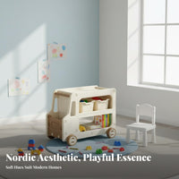 Rolling Changing Table Mobile with Wheels Storage Trolley Sturdy Frame