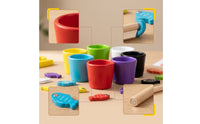 Colorful Fishing Game with Stacking Cups Educational Wooden Fishing Game Fine Motor Color Sorting Toy Interactive for Tabletop