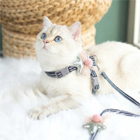 Cat Harness and Retractable Cat Leash Set, Adjustable Soft Buckle Cat Walking Harness with a Cat Walking Leash for Outdoor Walking