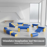 Indoor Soft Play Obstacle Course Non-Slip Base Children's Foam Activity Playset Young Child Foam Playset for Kids, Kindergarten, Daycare, Playroom