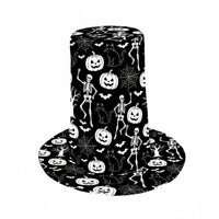 Halloween Top Hat 3D Digital Print Checkered Top Hat Stage Performance Dressing up Accessory for Costume Party