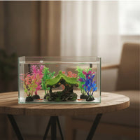 7 Pieces Aquarium House with Plants Textured Aquarium Decoration Set Aquatic Tank Decoration Set Non Decorations Lifelike