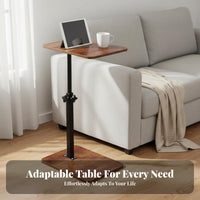 360-Degree Rotation C-Shaped Adjustable Tray Table Portable Adjustable C-Shaped Tray Table Tilting Top Household Furniture Space-Saving for Students, Telecommute Workers, Apartment Dwellers, Bedroom, Living Room, Small Areas, Home Office