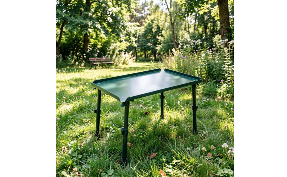 Folding Metal Secure Table Foldable Table Sturdy Furniture for Campers, Outdoor Enthusiasts, Camping, Picnics, Fishing