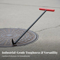 Heavy Duty Manhole Cover Hook Long-Lasting Steel Construction Manhole Cover Lifter High Load Capacity for Maintenance Personnel, Warehouses