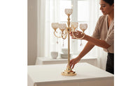Rust Resistant Ornate 5 Head Candle Holder Table Centerpiece Event Decor for Living Room