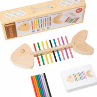 Hand-Eye Coordination Montessori Fishbone Toy Logical Thinking Crocodile Color Matching Toy for Toddlers