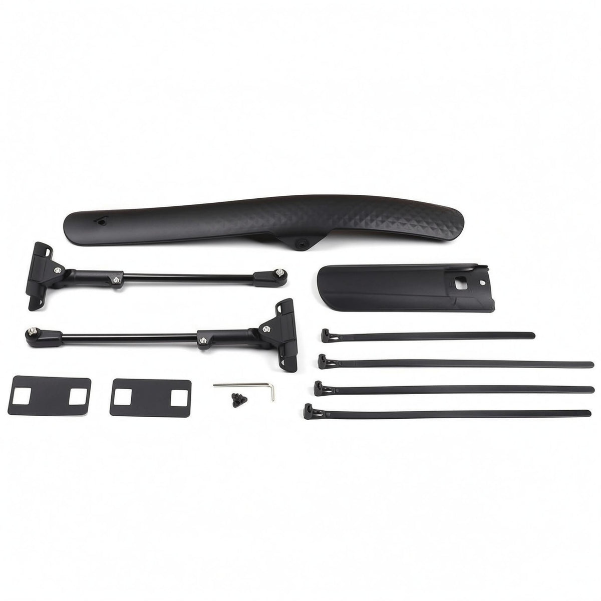 Streamlined Road Bike Mudguard Extended Profile Black Cycle Mudguard Textured Finish Curved Cycle Mudguard Mounting Hardware