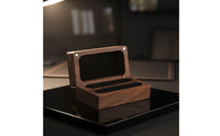 rings Box Wooden rings Box with Slots Hinged Display Case for Couples, Brides