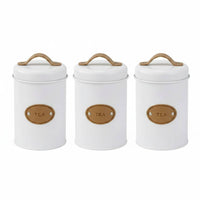 3 Pieces Labeled Containers Tea Coffee Sugar Container Set Space Saving Airtight Storage Container