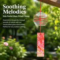Japanese Wind Chimes, Hand-Blown Glass Hanging Wind Chimes, Outdoor Garden Verandah Car Decoration, Graduation Business Gift 60x70mm