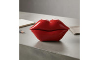 Rechargeable Lip-Shaped Voice Message Device Glossy Red Tabletop Voice Message Box Plastic Home Gadget Re-Recordable