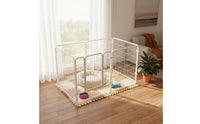 Heightened Design Modular Dog Pen with Divider Large Space Indoor Pet Fence Chew Resistant Heavy Duty Metal Pet Enclosure for Young Dogs