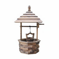 Multi-Tier Design Wooden Flower Cart Carbonized Finish Plant Stand Rustic design Garden Decor Resistant for Home Decorators, Event Planners, Patio, Balcony, Front Porch, Entryway