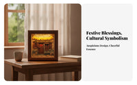 3D Embossed Village Light Farmhouse Night Light Touch Switch Rustic