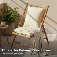 3 Pieces Portable Folding Balcony Set Long-Lasting Alloy Frame 3 Piece Outdoor Furniture Set Comfortable Cushion Foldable Backrest Chair No Assembly Required for Apartment Dwellers, Couples, Homeowners, Patio, Courtyard, Garden, Indoor