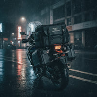 Waterproof Motorcycle Tail Bag Expandable Motorcycle Tail Bag with Rain Cover Semi-Rigid Luggage Large-Capacity for Motorcyclists