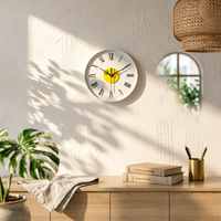 Round Acrylic Wall Timepiece Glossy Mirror-Silver Wall Timepiece Easy to Clean