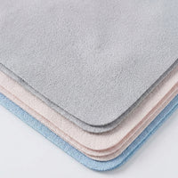 Suede Microfiber Glasses Cleaning Cloth with Glasses Cleaner, 15cm x 15cm Glasses Wipes for Screens, Reusable Textured Sand Gray Blue Wipes