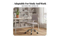 Height Adjustable Armless Swivel Task Chair Ergonomic Backrest Armless Rolling Chair Padded Cushion Office Furniture Compact Design for Students, Streamers, Telecommuting Workers, Study Room, Bedroom