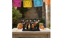 Mariachi Skeleton Figurine Halloween Skeleton Band Members Figurine Decorative Tabletop Decor for Collectors, Hosts, Day of the Dead, Mantel, Party
