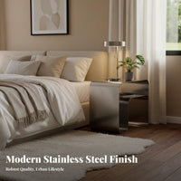 Luxury Aesthetic C-Shaped Accent Table Space-Saving C-Shaped Couch Desk Multi-Functional Nightstand Minimalist Design for Apartment Dwellers, Remote Workers, Living Room, Bedroom, Small Spaces, Home Office