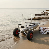 Cylindrical Metal Frame Sit-on-Top Kayak Transport Dolly Treaded Wheels Sit on Top Kayak Transport Dolly Foam-Padded Water Sports Gear