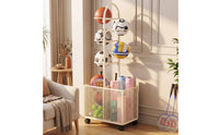 Sports Equipment Storage holder Space-Saving Rolling Storage Rack Multi-Tiered Sports Equipment Organizer for Families, Athletes, Home Gym, Game Room