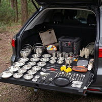 Hard-Shell Camping Cookware Set with Case Portable Camping Kitchen Kit Allall-Inclusive Outdoor Cooking Set Compact for Campers, Families, Road Trips, Picnics
