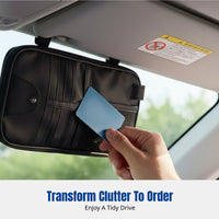 Car Sun Visor Organizer, Multi-Functional Storage Bag, Card Holder, Pen Pouch, CD Sleeve, Document Pocket
