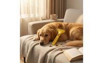 Thinning Comb Fine-Tooth Comb with Curved Head Self-Cleaning Pet Brush Stainless Steel Handheld for Long-Haired Pets, Deshedding