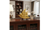 2 Pieces Waterfowl Couple Figurine Golden Highlights Couple Waterfowl Statue Present-Day Affection Birds Decor Hand-Painted Home