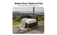 4 Pieces sun-resistant 4-Piece Woven outdoor seating set Weather-Resistant Outdoor Furnishing Modern Design Lounge Seating upholstered paded for Guesthouse Owners, property owners, Garden, Terrace, rearyard, Balcony