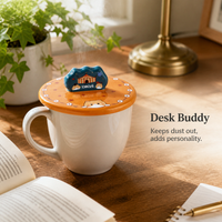 2024 New Ceramic Mug Lid with Cute Design, Universal Dustproof Round Cup Cover for Home Use