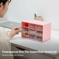 Multi-Drawer Desktop Cabinet Large Capacity Cosmetics Case Dustproof for Bedroom