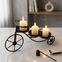 Tricycle Candle Holder Decorative Tricycle Candlestick Stand Metal Tabletop for Home Decor, Dining Table
