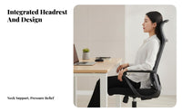 Reclining Function Ergonomic High-Back Chair Support Rolling Ergonomic Chair with Headrest Height Adjustable Computer Seat 360-Degree Swivel for Telecommuting Workers, Students, Gamers, Workstation, Study Room, Gaming Setup