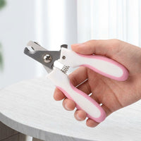 Nail Clippers and Nail File for Dog Grooming, Stainless Steel Cat Nail Clippers with Safety Guard, Non Slip Ergonomic Handle, 2 Piece Pack