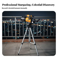 High Magnification 70mm Opening Tele Easy Assembly Astronomical Tele with Tripod Fully Multi-Coated Lens Optical Instrument Phone Mount Compatible for Beginners, Amateur Astronomers, Moon Watching, Educational Purposes, Backyard, Outdoor