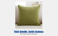 Chenille Pillow Cover, Solid Color, Nordic Style, Square, Thickened, Geometric Pattern, Random Color