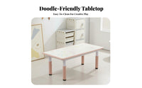 Kids Adjustable Table and Chair Set Easy to Clean Height Adjustable Young Child Desk Set Sturdy children's Erasable Drawing Desk