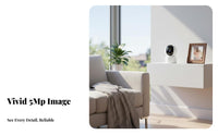 Home Observation Device Full Color Indoor Camera Pan Tilt Magnify for Homeowners, Pet Owners, Infant Room, Office, Garage